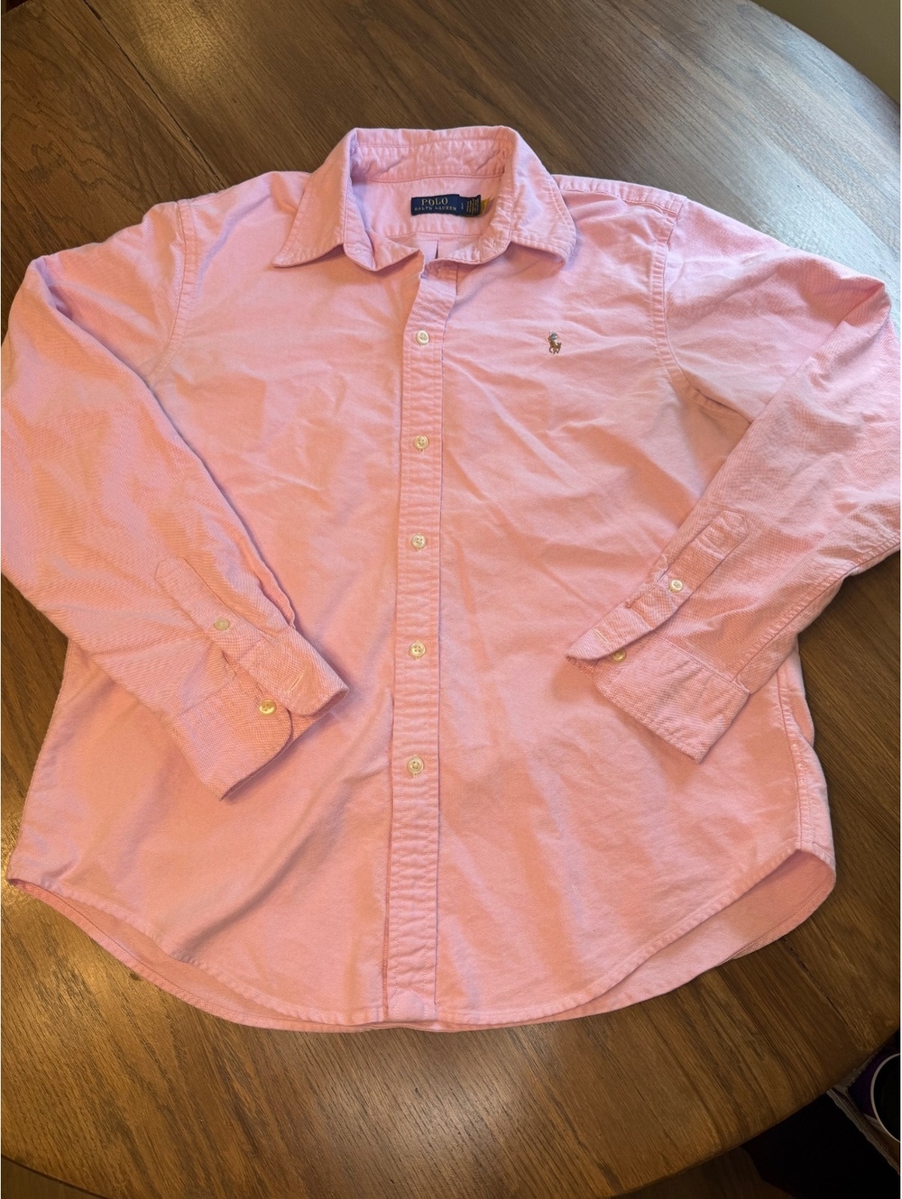 Ralph Lauren Pink Cotton Button Up L